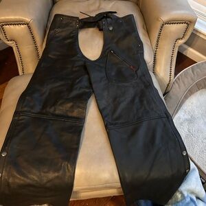 Men's Black Leather Riding Pants